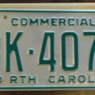 NOS 1986 North Carolina commercial license plate BK 4073 new old stock
