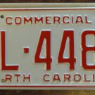 NOS 1987 North Carolina commercial license plate BL 4488 new old stock
