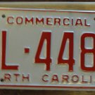 NOS 1987 North Carolina commercial license plate BL 4487 new old stock