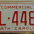 NOS 1987 North Carolina commercial license plate BL 4486 new old stock