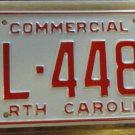 NOS 1987 North Carolina commercial license plate BL 4484 new old stock
