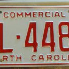 NOS 1987 North Carolina commercial license plate BL 4481 new old stock