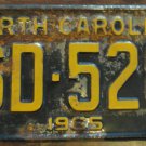 1965 North Carolina license plate SD 528