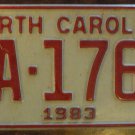 1983 North Carolina license plate TA 1764