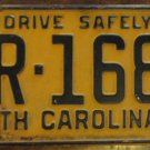 1958 North Carolina license plate CR 1688