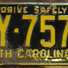 1959 North Carolina license plate BY 7570
