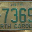 1974 North Carolina license plate C 73693