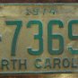 1974 North Carolina license plate C 73693