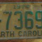 1974 North Carolina license plate C 73696