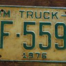 1976 North Carolina farm truck license plate FF 5593