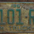 1967 North Carolina farm truck license plate 1101 RF