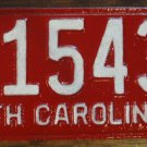 1952 North Carolina license plate Z 15435