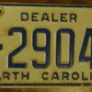 1989 North Carolina dealer license plate FD 29049