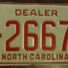 1982 North Carolina dealer license plate ID 26675