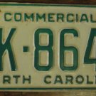 1988 North Carolina commercial license plate BK 8645