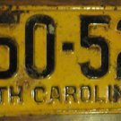 1942 North Carolina license plate 650 526