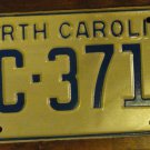 NOS 1972 North Carolina license plate MC 3717 new old stock