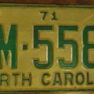 1971 North Carolina license plate RM 5585
