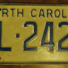 1972 North Carolina license plate KL 2424