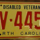 NOS 1978 Disabled Veteran license plate DV 4454 new old stock