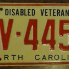 NOS 1978 Disabled Veteran license plate DV 4450 new old stock