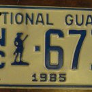 NOS 1985 North Carolina National Guard license plate 671 new old stock