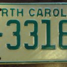 NOS 1978 North Carolina license plate A 33181 new old stock