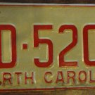 NOS 1970 North Carolina license plate LD 5203 new old stock