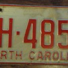 1970 North Carolina license plate AH 4857