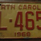 1968 AL 4656 North Carolina license plate