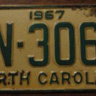 1967 CN 3066 North Carolina license plate