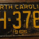 1965 UH 3784 North Carolina license plate