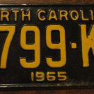 1965 5799 KS North Carolina license plate