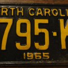 1965 5795 KS North Carolina license plate