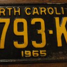 1965 5793 KS North Carolina license plate