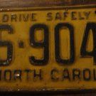 1962 DS 9047 North Carolina license plate