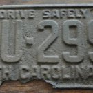 1957 SU 299 North Carolina license plate