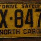 1962 AX 8477 North Carolina license plate