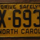 1962 AX 6934 North Carolina license plate