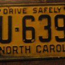 1962 AU 6395 North Carolina license plate