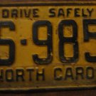 1962 AS 9857 North Carolina license plate
