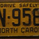 1962 AN 9585 North Carolina license plate
