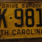 1960 CK 9819 North Carolina license plate