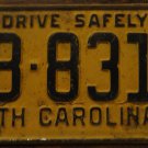 1960 BB 8312 North Carolina license plate