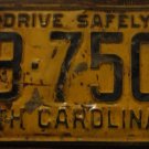 1960 BB 7504 North Carolina license plate