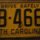 1960 BB 4661 North Carolina license plate