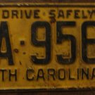 1960 BA 9565 North Carolina license plate