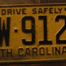 1960 AW 9126 North Carolina license plate