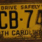 1958 CB 74 North Carolina license plate