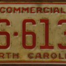 1989 AS 6136 North Carolina commercial license plate